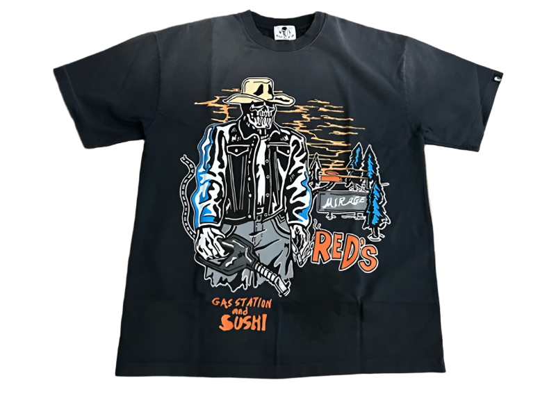Warren Lotas Reds Country Gas Station and Sushi Tee Black