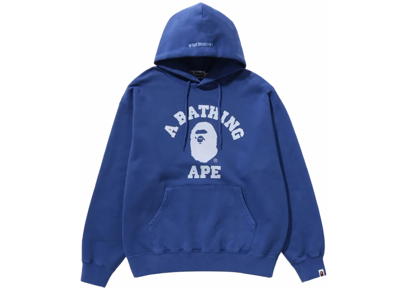 BAPE Overdye College Hoodie Vintage Blue