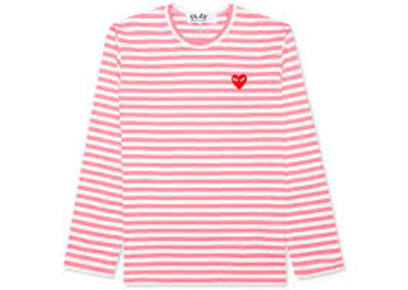 Comme des Garcon Play Womens Pastelle Striped L/S T-shirt