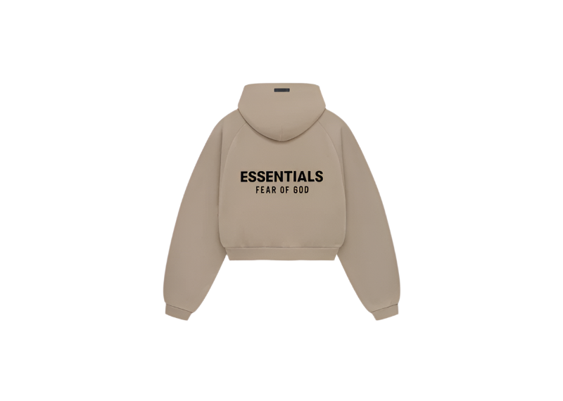 Fear of God Essentials Cropped Hoodie Desert Sand Womens (FW24)
