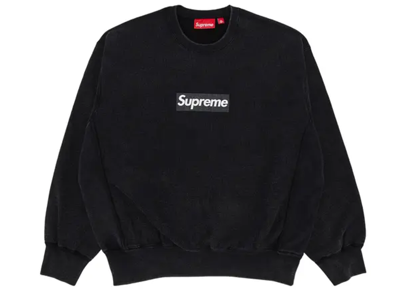 Supreme Washed Box Logo Crewneck Black