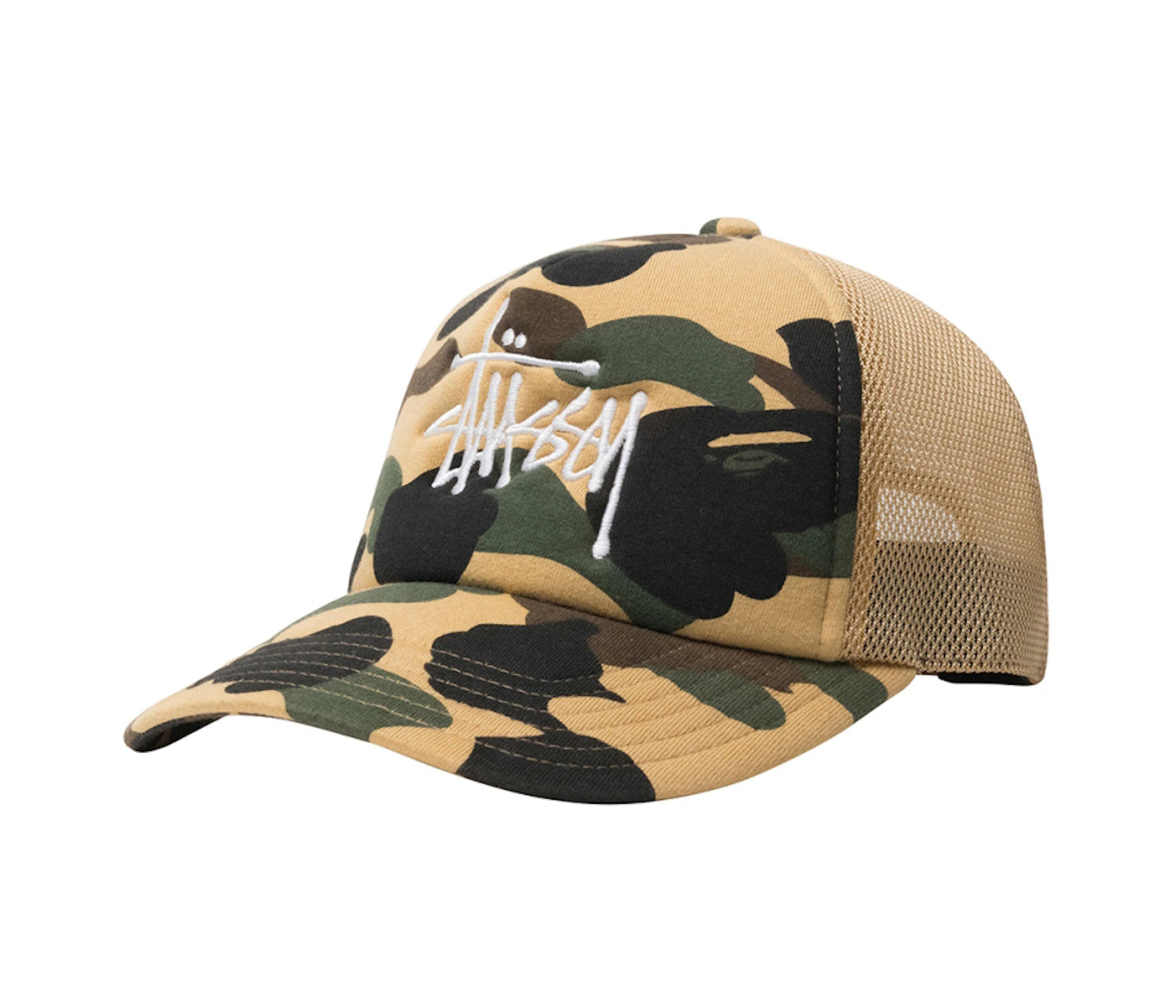 BAPE x Stussy Trucker Cap Yellow