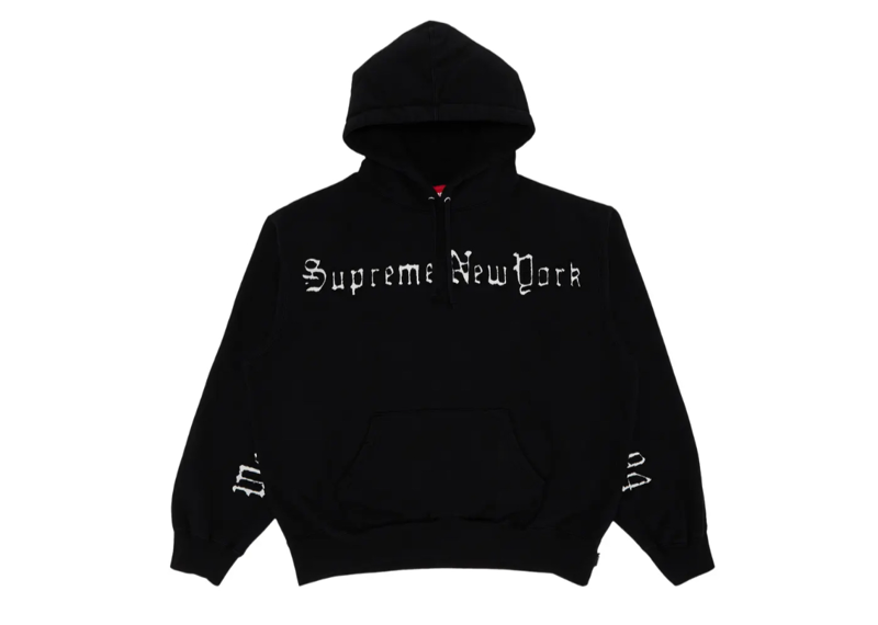 Supreme Contrast Cutout Hooded Sweatshirt Black