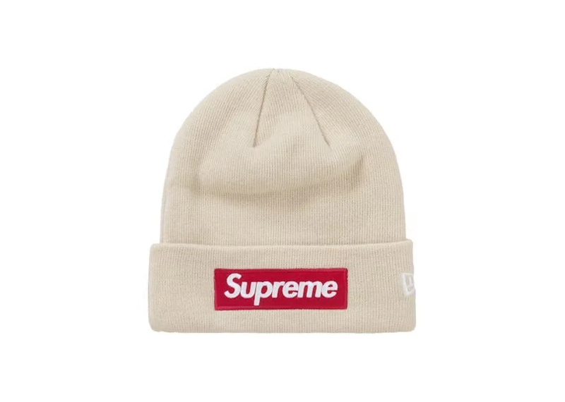 Supreme New Era Box Logo Beanie Stone (FW24)