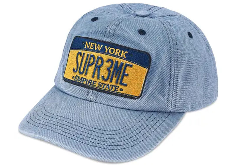 Supreme License Plate 6-Panel Denim