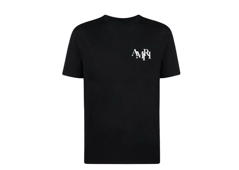 Amiri staggered logo black tee