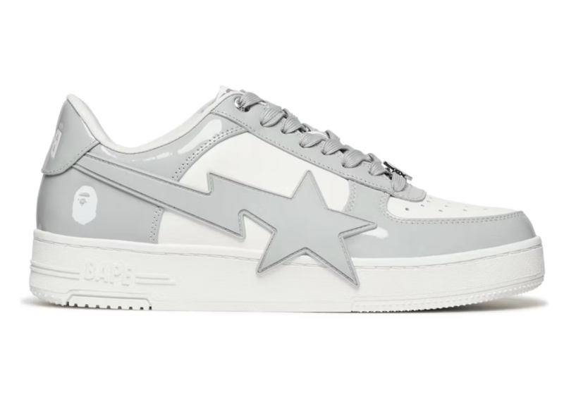 A Bathing Ape Bapesta 3 OS M2 Patent Leather Grey