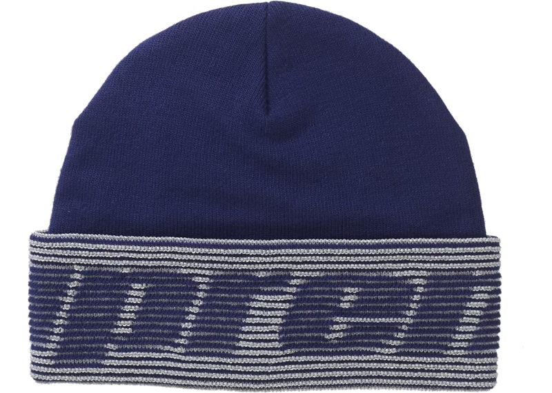 SUPREME REFLECTIVE JACQUARD BEANIE Navy