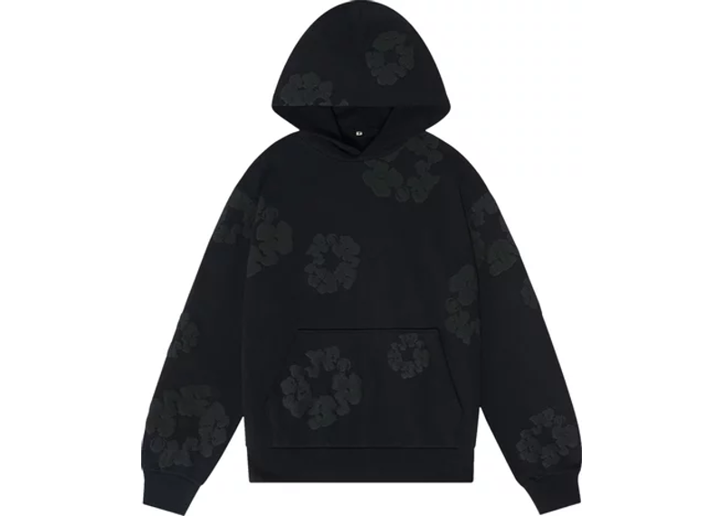Denim Tears Cotton Wreath Hooded Sweatshirt Black Monochrome