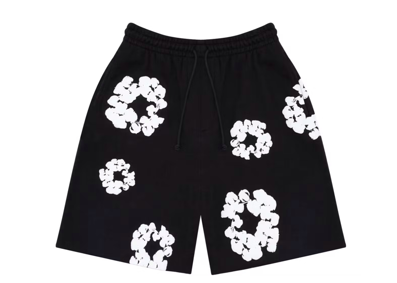 Denim Tears The Cotton Wreath Shorts 'Black'