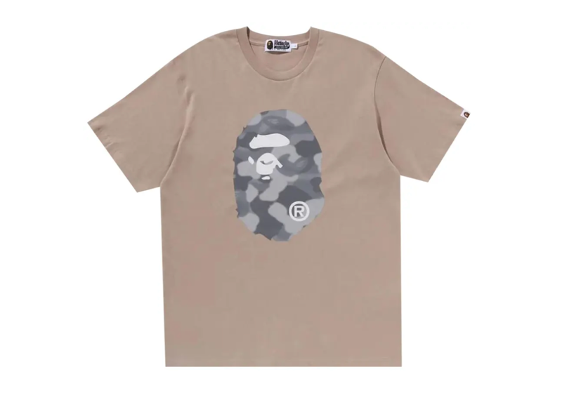 BAPE Radiation Camo Big Ape Head Tee Beige