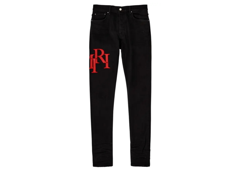 Amiri staggered logo black jeans