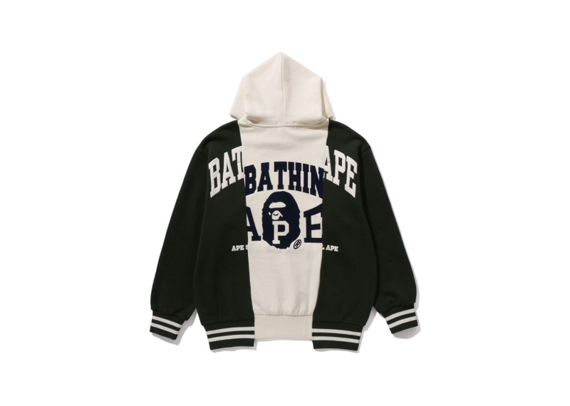BAPE Badges Color Blocking Hoodie Ivory