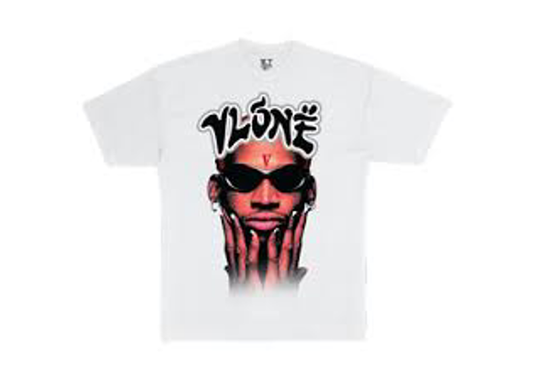 VLone X Rodman Logo tee White