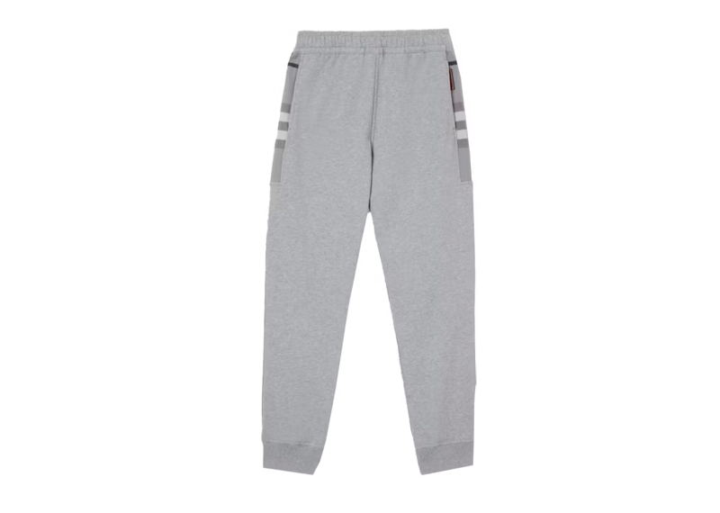Burberry Check Panel Cotton Jogging Pants Grey