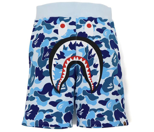BAPE Big ABC Camo Shark Sweat Shorts Blue