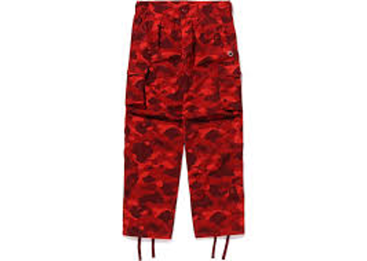 BAPE Color Camo 6 Pocket Pants Red