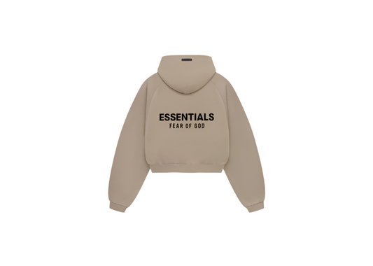 Fear of God Essentials Cropped Hoodie Desert Sand Womens (FW24)