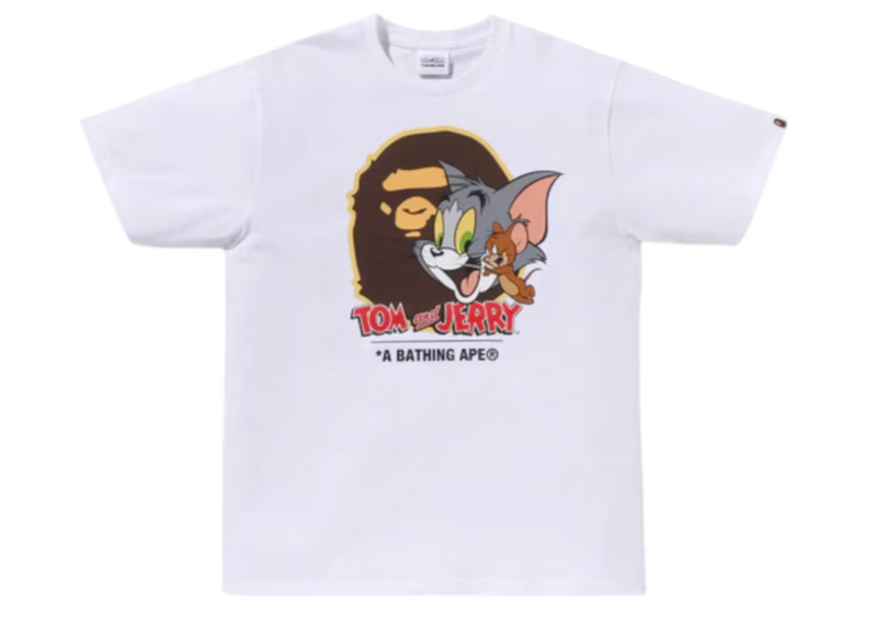BAPE x Tom And Jerry 85th Ape Head I Tee White