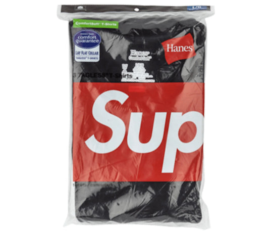 Supreme Hanes Tagless Tees (3 Pack) Black