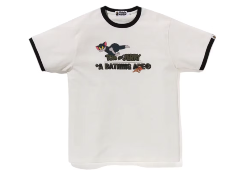 BAPE x Tom And Jerry 85th Ringer Tee White