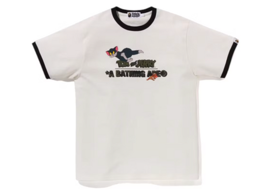 BAPE x Tom And Jerry 85th Ringer Tee White
