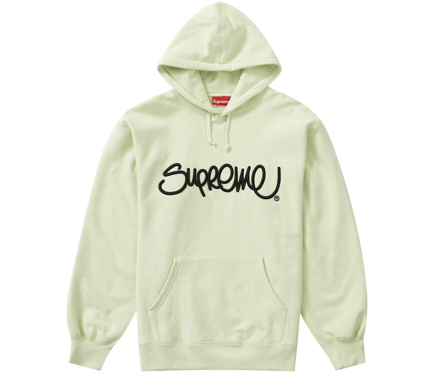 Supreme Raised Handstyle Hooded Sweatshirt Pale Green