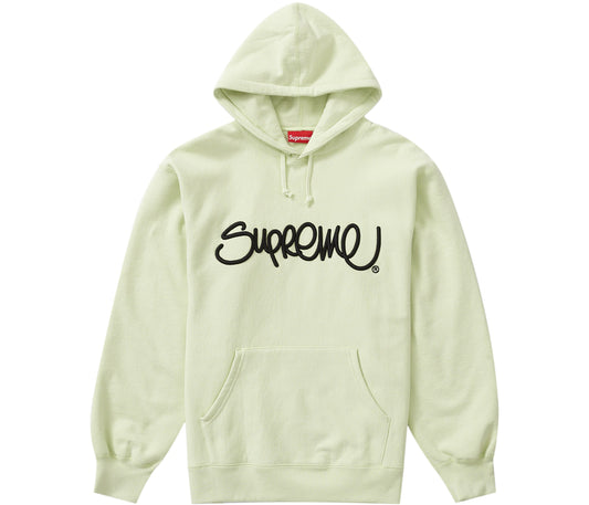 Supreme Raised Handstyle Hooded Sweatshirt Pale Green