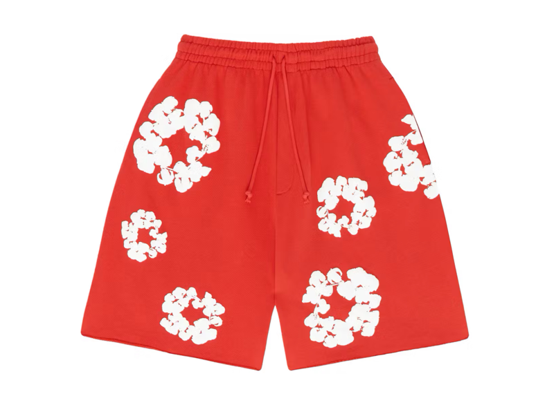 Denim Tears The Cotton Wreath Shorts 'Red'