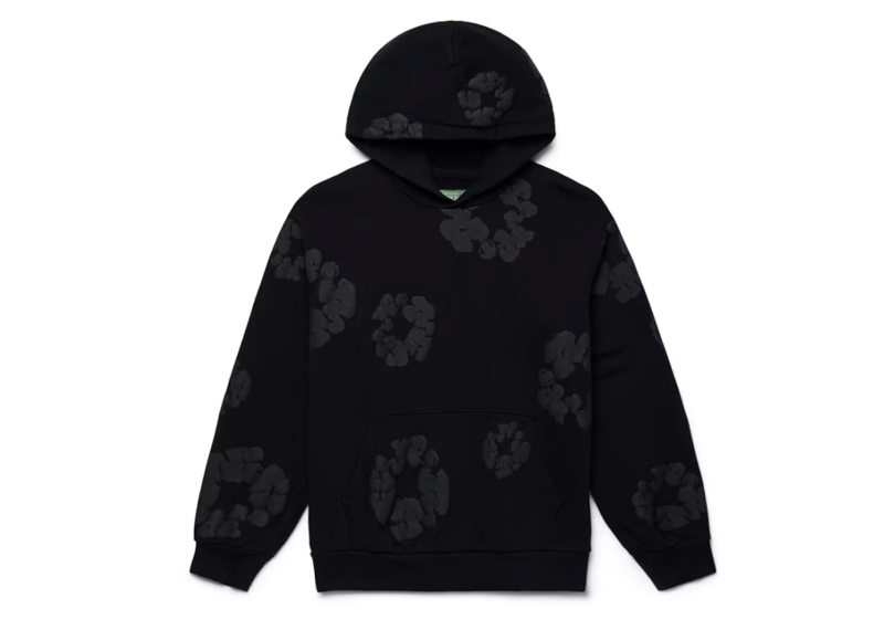 Denim Tears Cotton Wreath Hoodie Black Monochrome