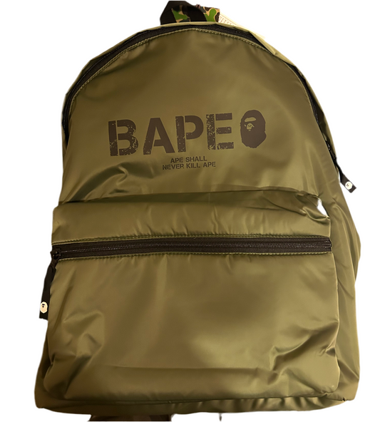 Bape 2024 Ape Shall Never Kill Ape olive green backpack
