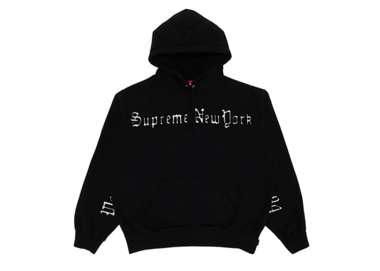 Supreme Contrast Cutout Hooded Sweatshirt Black