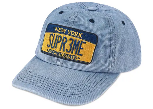 Supreme License Plate 6-Panel Denim