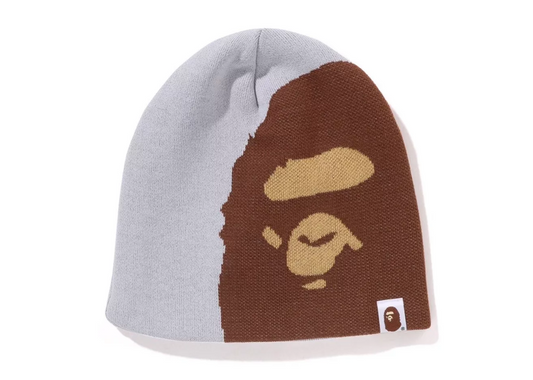 A BATHING APE Mens Goods APE HEAD KNIT CAP GREY