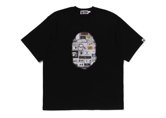 BAPE Multi Logo Big Ape Head Relaxed Fit Tee Black