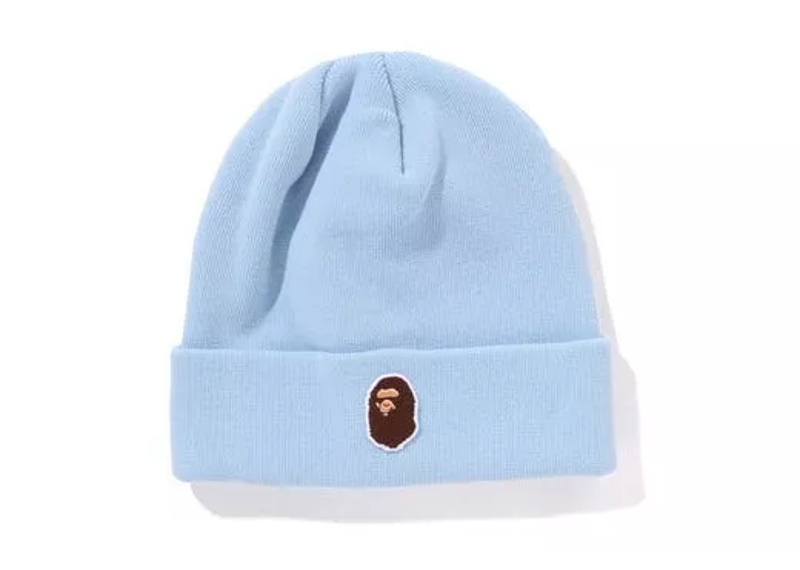 BAPE Silicon Ape Head Knit Cap Sax