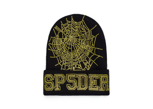 Sp5der Web Beanie Black Gold