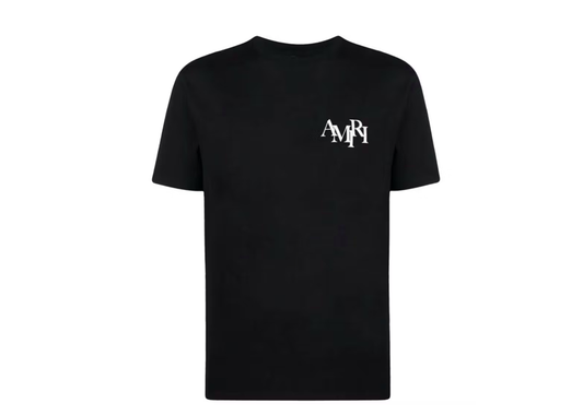 Amiri staggered logo black tee